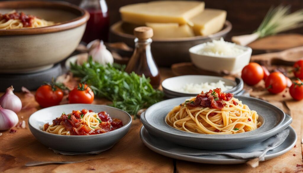 pasta all'Amatriciana e pasta alla Gricia pasta all'Amatriciana e pasta alla Gricia